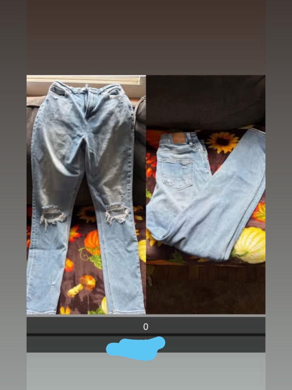 American Eagle Outfitters Light Blue Distressed Boyfriend Jeans